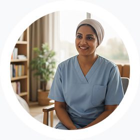 Fatima, Helpende, werken in de zorg